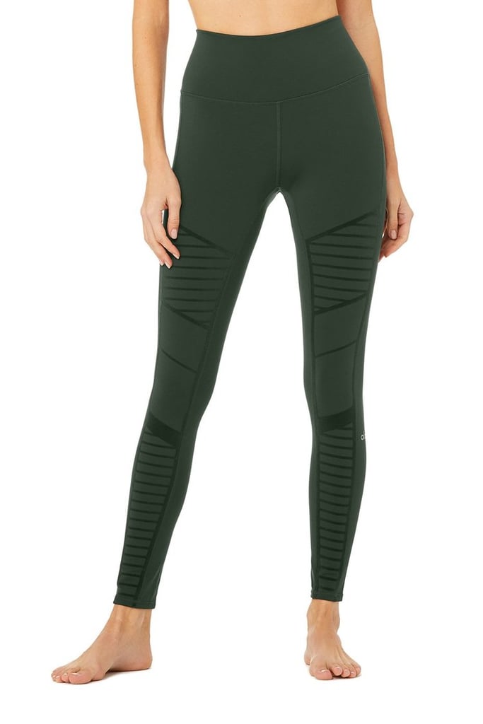 Alo Flocked High-Waist Moto Legging