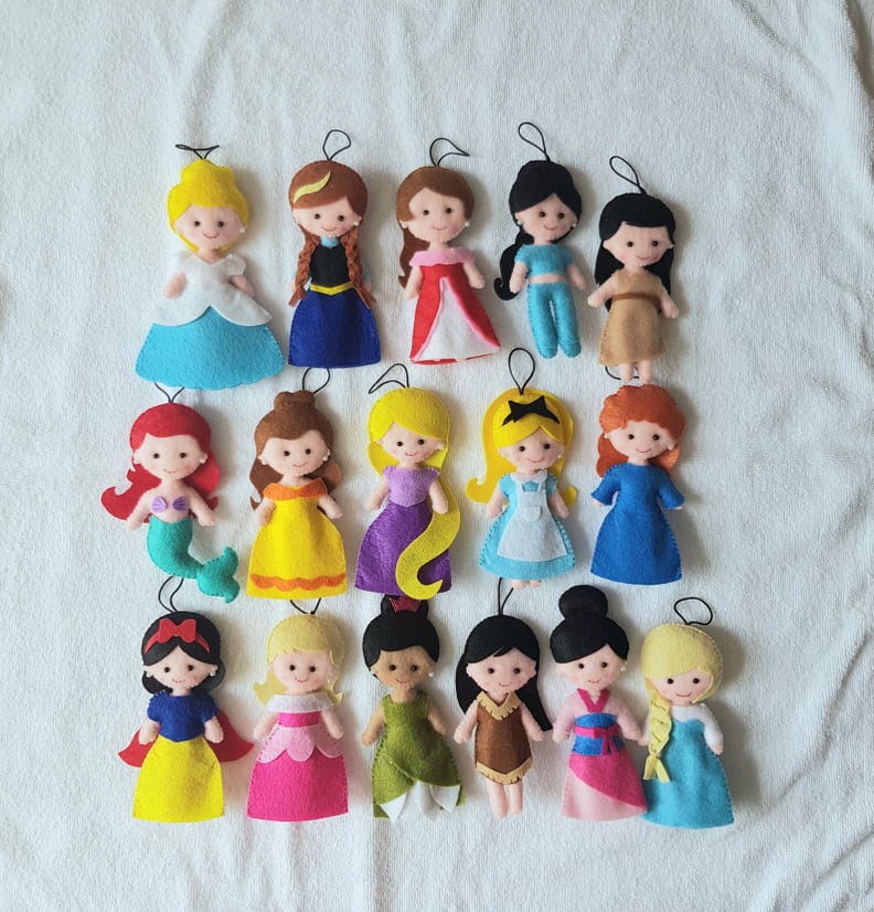 Felted Disney Princess Inspired Christmas Tree Ornaments