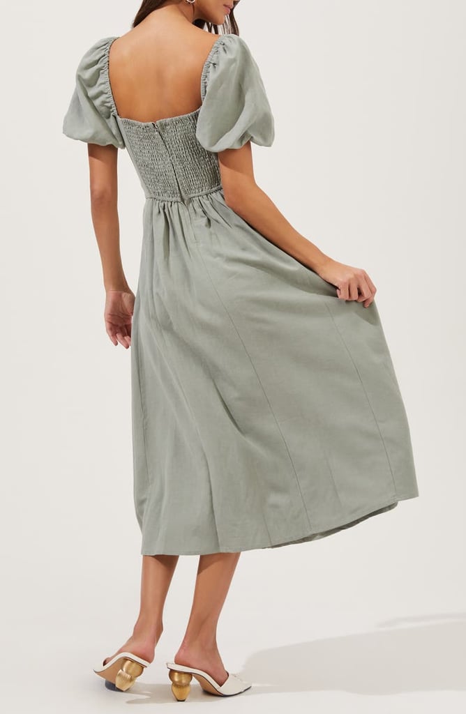 ASTR the Label Pleated Bodice Bubble Sleeve Dress