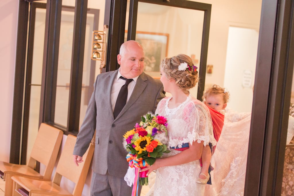 Photos of a Bride Wears Toddler During Her Wedding