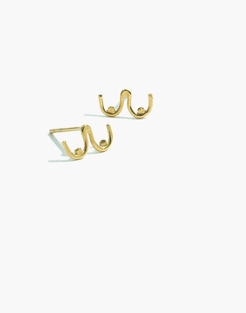 Year 901 14k Gold Vermeil Boob Earrings