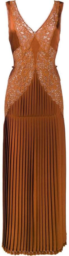 Stella McCartney Pleated Front Lace Dress