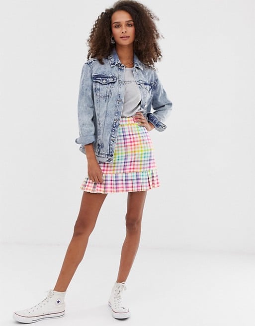 Heartbreak Rainbow Check Skirt