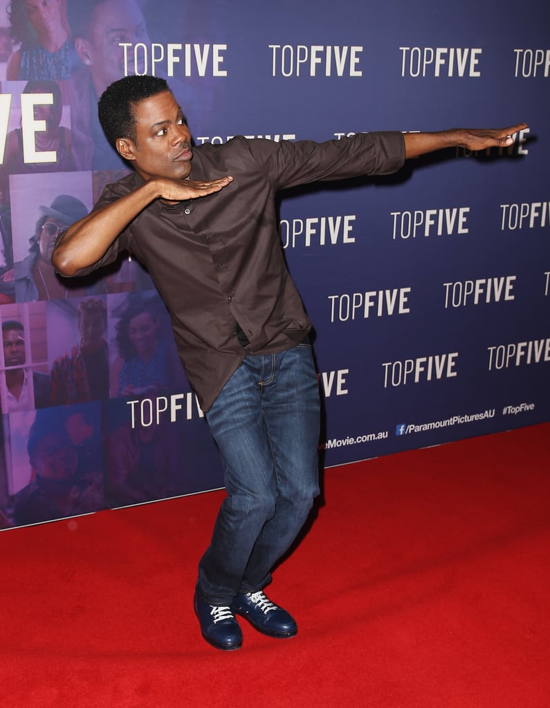Chris Rock had some fun on the rede carpet at a Top Five screening in Sydney on Wednesday.