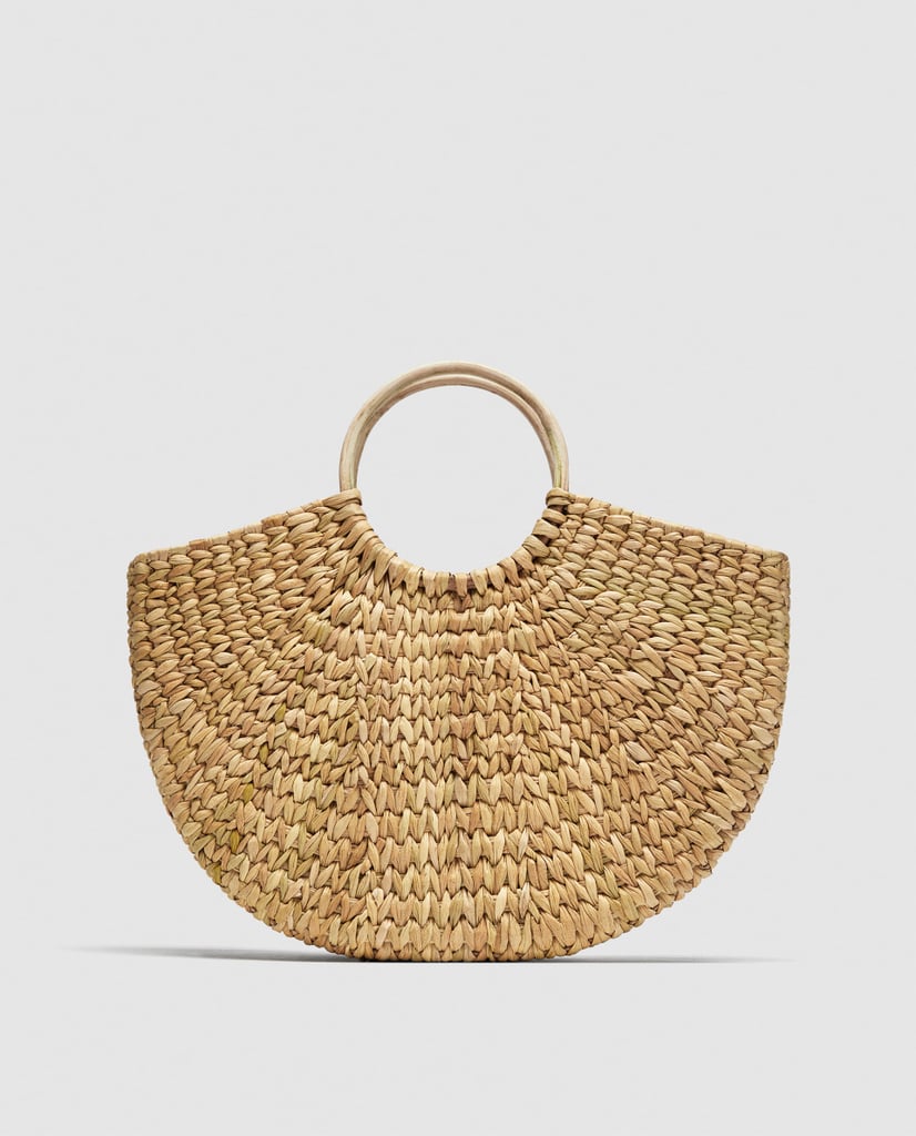 Straw Bag with Rounded Handles