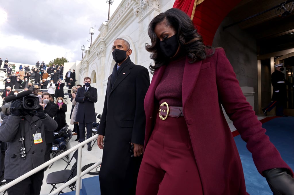 Michelle Obama's Plum Sergio Hudson Suit on Inauguration Day