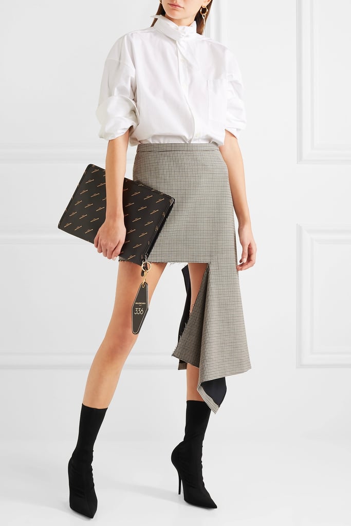 Balenciaga Asymmetric Checked Skirt