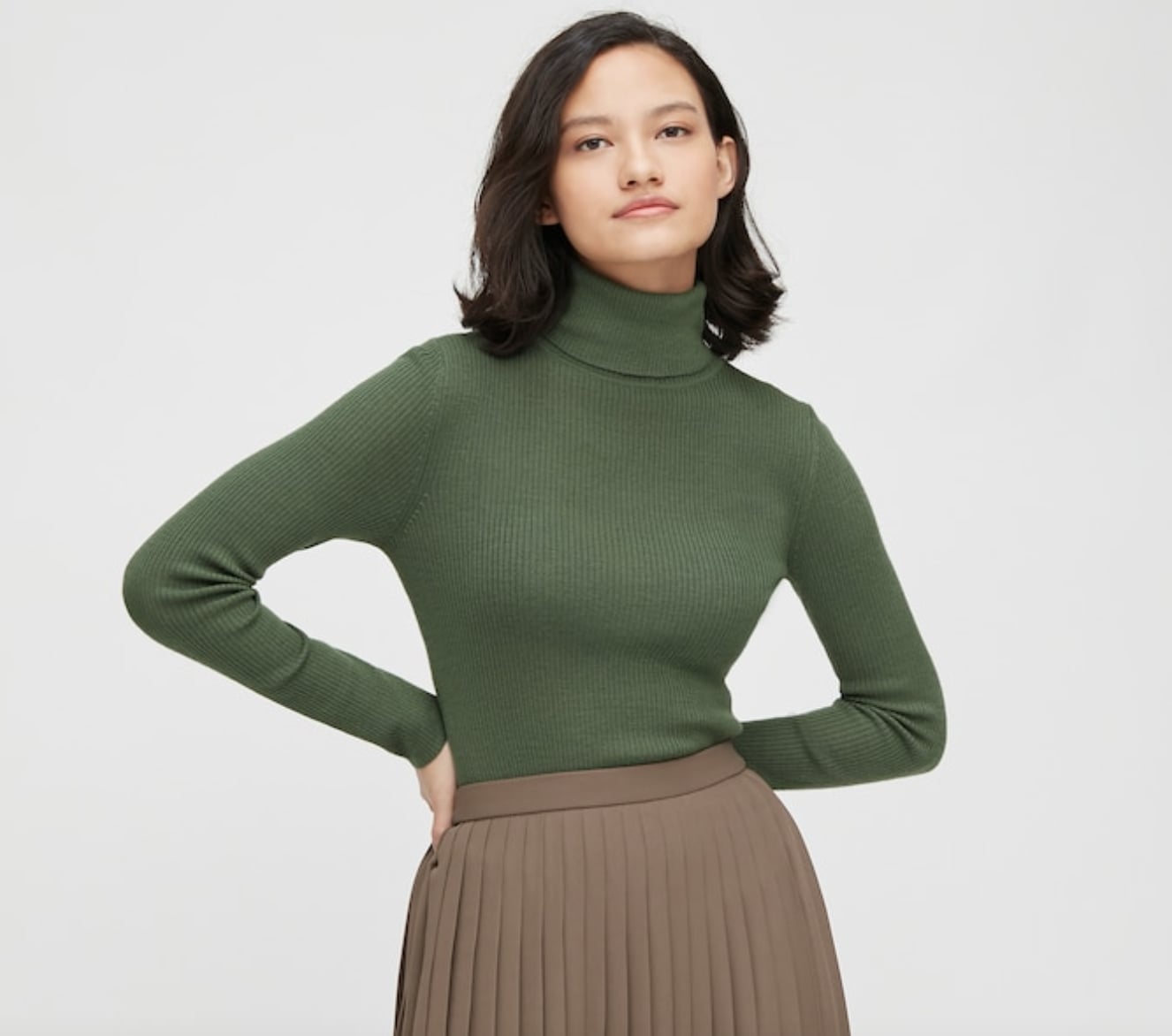 Uniqlo Women Extra Fine Merino Ribbed Turtle Neck Sweater size S M L   KTMart Vietnam