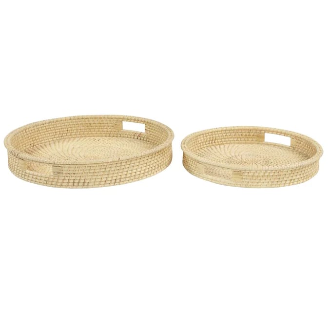 A Practical Decor Solution: Grayson Lane Handwoven Natural Bamboo Large Round Trays