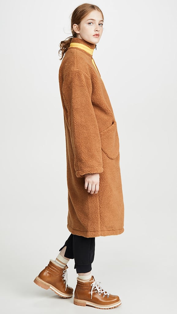 J.O.A. Zip Up Long Teddy Jacket