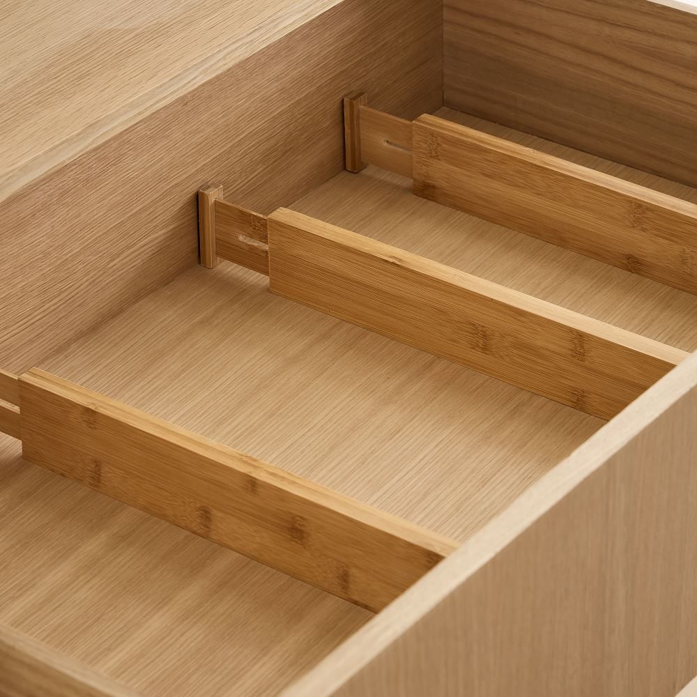 mDesign Bamboo Adjustable Drawer Dividers