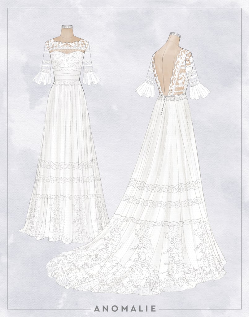 Anomalie's Sketch of Julia Haft's Custom Wedding Dress