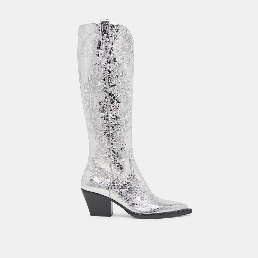 Dolce Vita Ryatt Silver Distressed Leather Boots