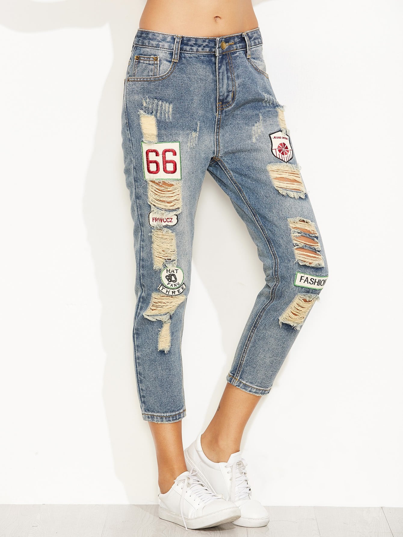 Mesh Patchwork Jeans Women Pacthed Jeans High Waisted Jeans 