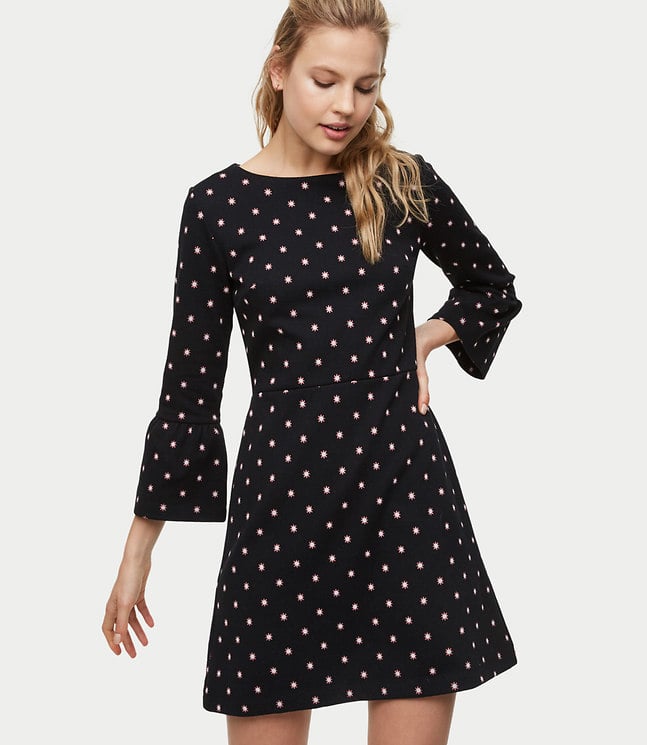 LOFT Bloom Knit Bell Sleeve Dress