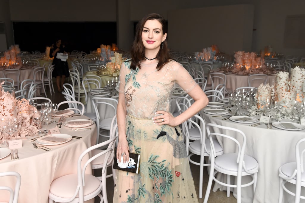 This simple necklace is just what Anne Hathaway needed to give her sweet dress a slightly edgier feel. This simple necklace is just what Anne Hathaway needed to give her sweet dress a slightly edgier feel.