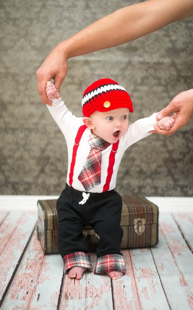 Baby Boy Christmas Outfit, Toddler Boys Christmas Overalls 