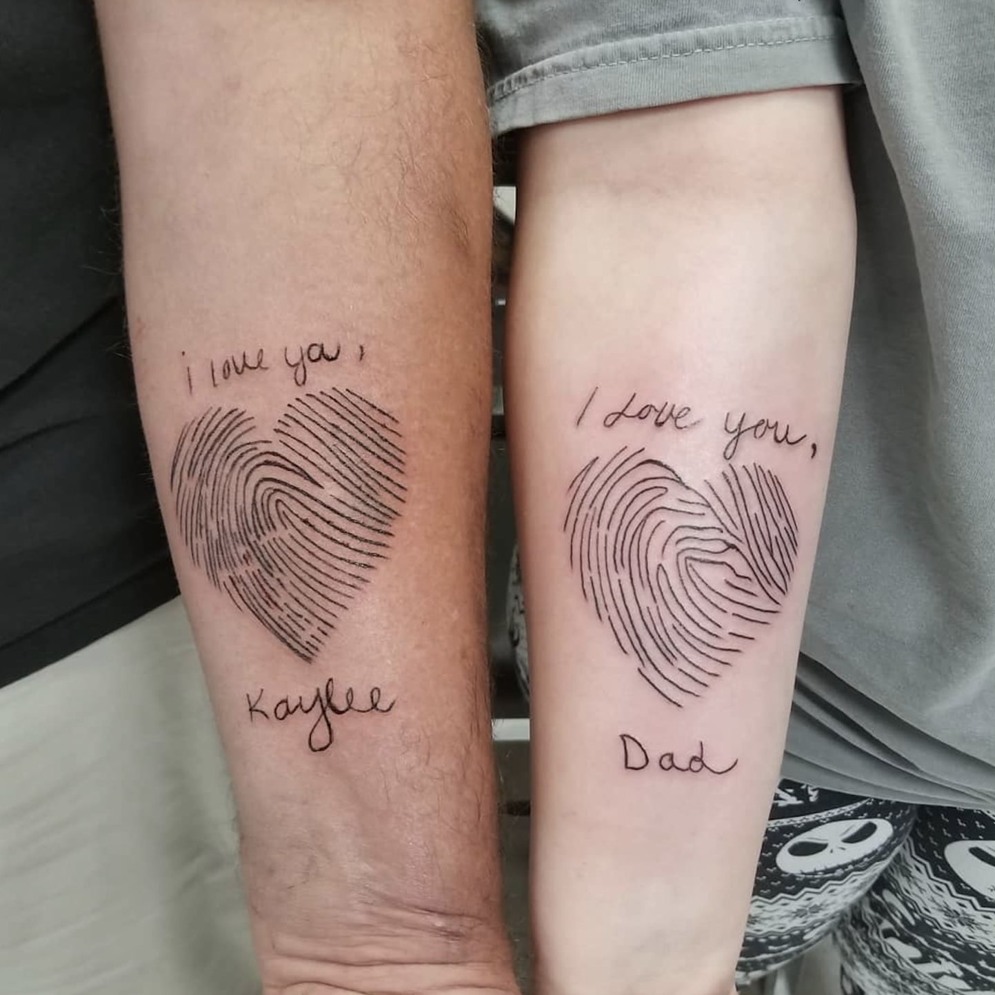 Father and daughter tattoo symbols