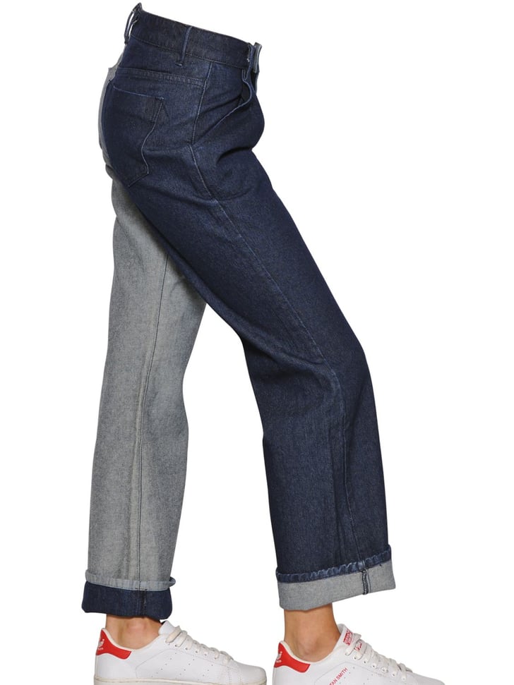 TPN Two Tone Cotton Denim Jeans ($255) | Patchwork Jeans Trend Spring ...