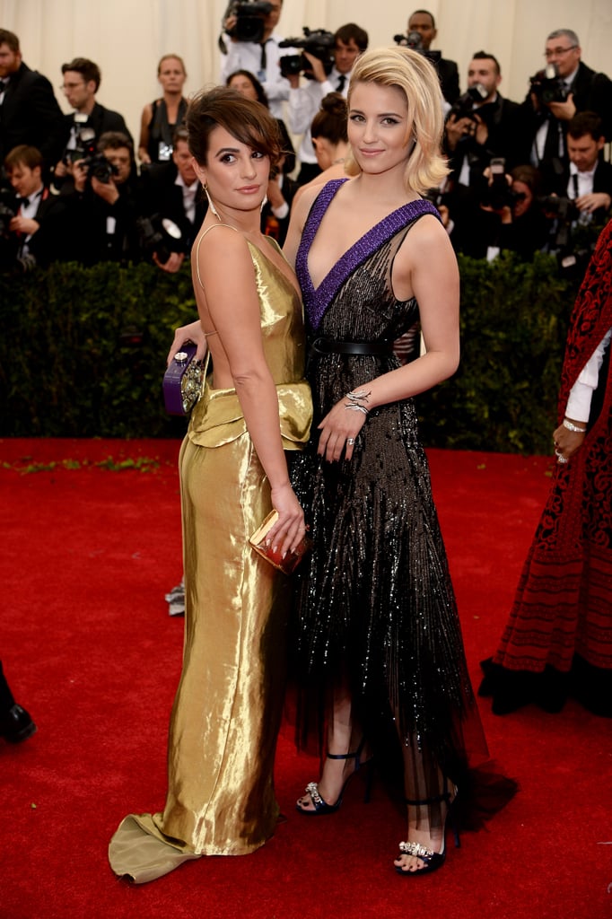 Lea Michele and Dianna Agron at the Met Gala 2014