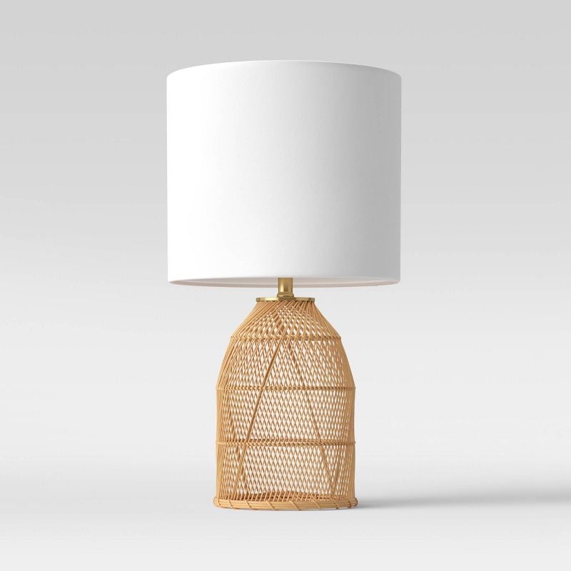 Opalhouse Rattan Diagonal Weave Table Lamp Tan