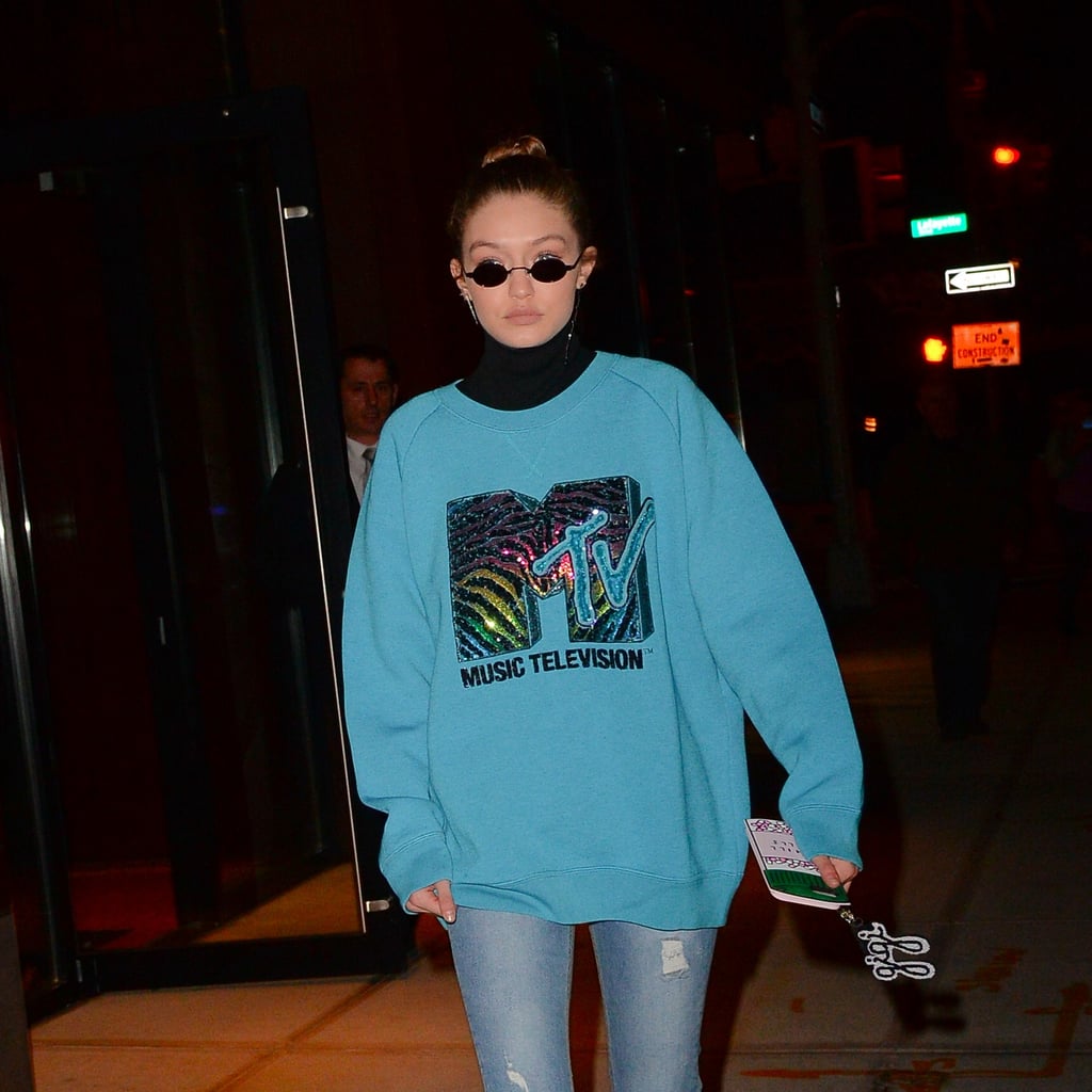 Gigi Hadid in Marc Jacobs MTV Sweatshirt