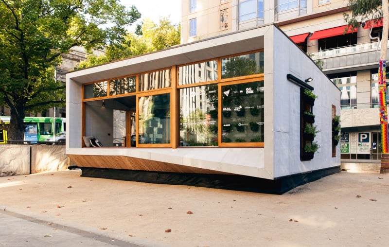 The 800-square-foot home is sealed within an airtight structure that also works to keep cool air in.