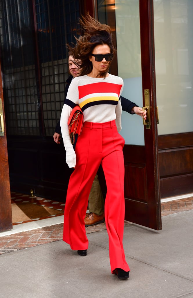 Victoria Beckham's Red Trousers November 2018