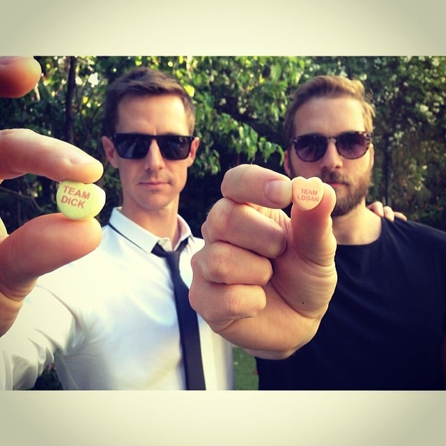 Jason Dohring and Ryan Hansen (aka Logan and Dick) celebrated Valentine's Day with their character-specific conversation hearts.
Source: Instagram user theveronicamarsmovie