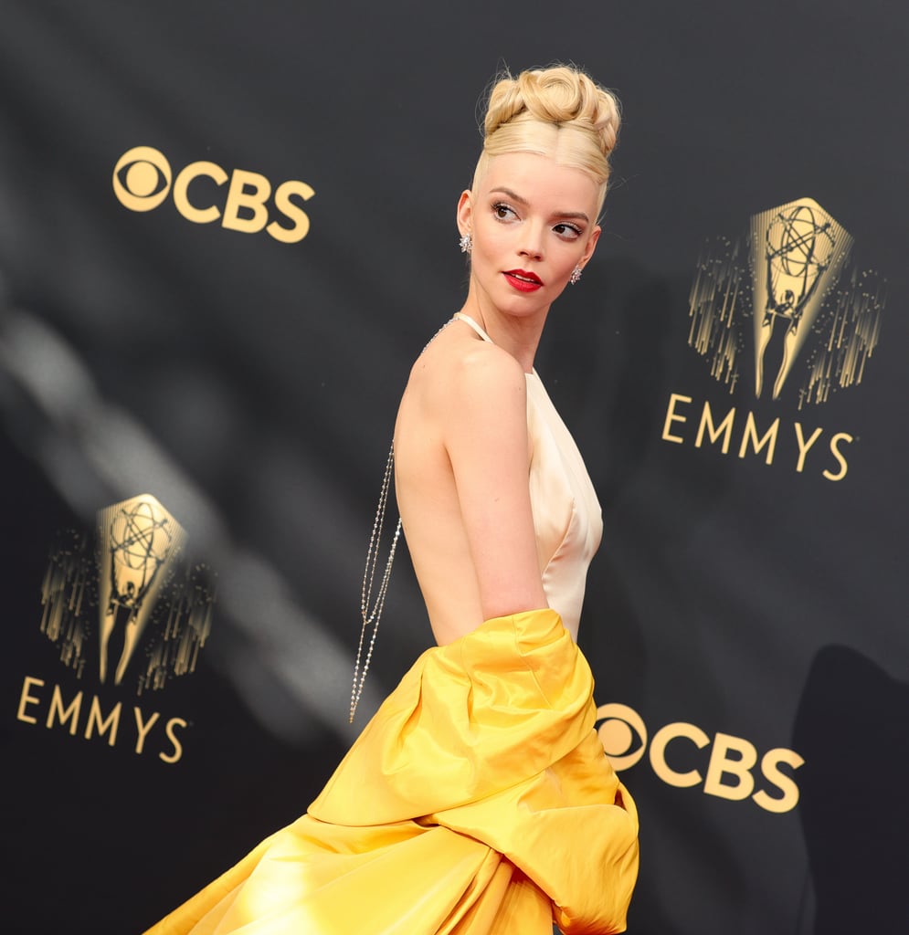 Anya Taylor-Joy Wears Golden Dior Dress at 2021 Emmys