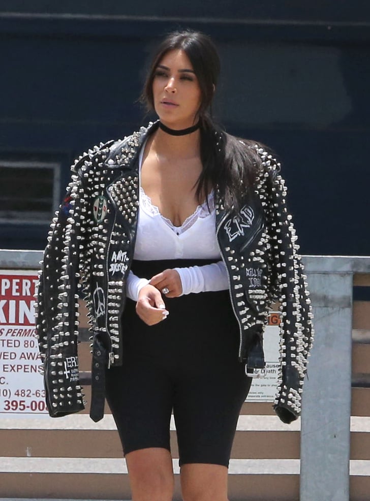 Kim Kardashian Wearing Biker Shorts | POPSUGAR Fashion Photo 2