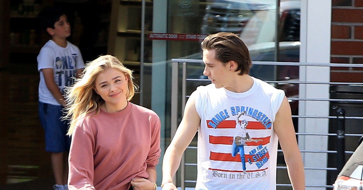 Chloe Grace Moretz and Brooklyn Beckham hold hands while picking up iced  coffee in southern California
