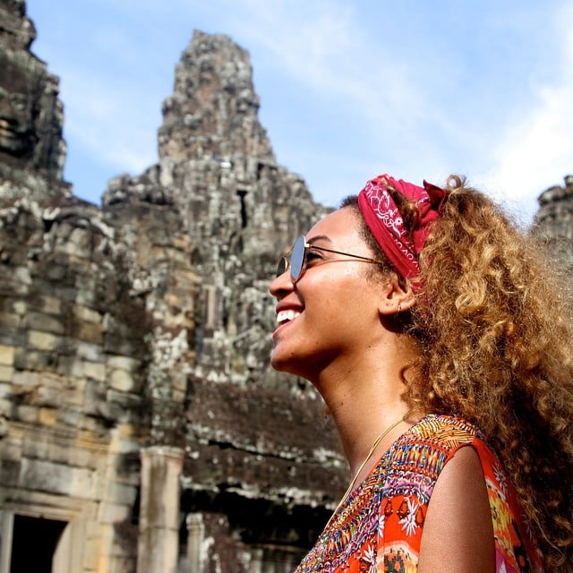 Beyoncé looked glowing and happy in her travel photos of Cambodia. 
Source: Instagram user beyonce
