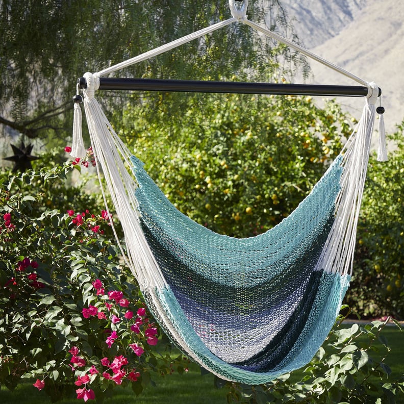 Something Blue: Opalhouse Macrame Striped Hammock Chair With Spreader Bar