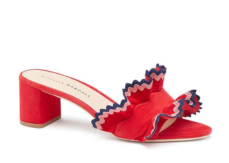 Loeffler Randall Vera Ruffled Slide Sandals