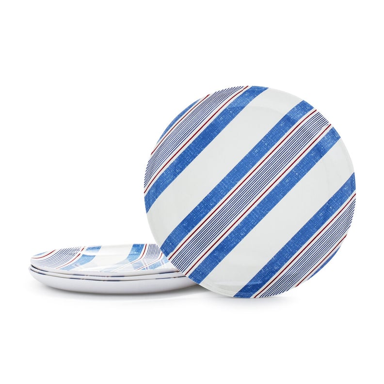 Pique-Nique Stripe Melamine Salad Plates (Set of 4)