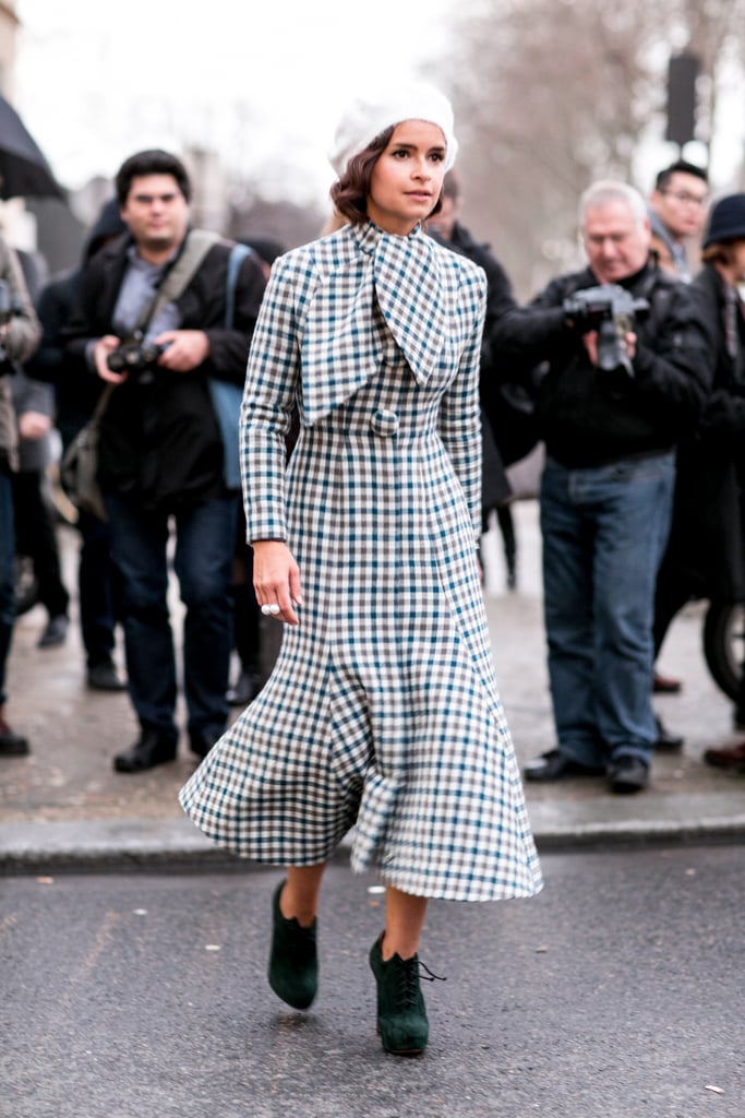 Miroslava Duma was like a vision from a vintage '40s film in her ladylike checks.