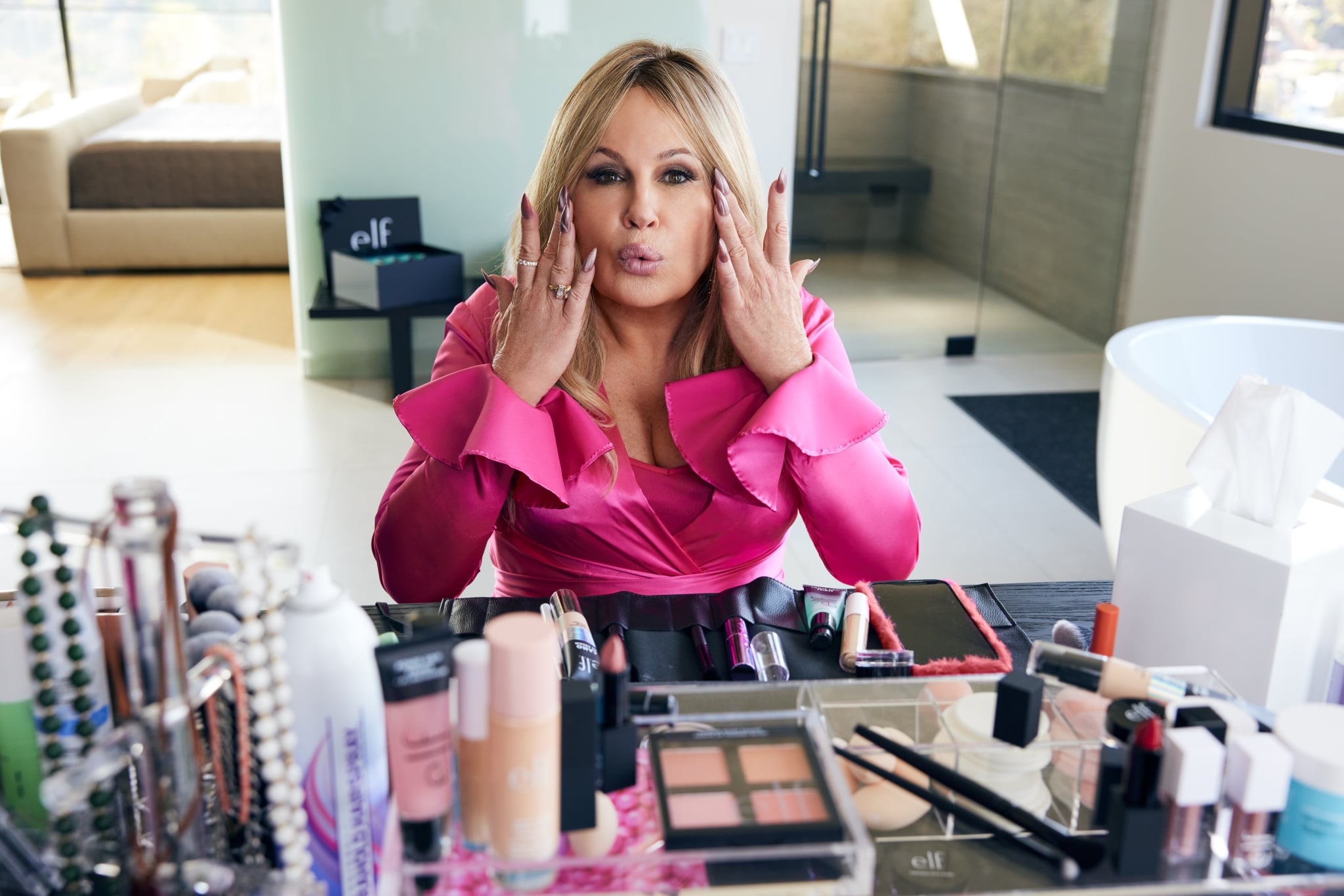Jennifer Coolidge advertises E.l.f. Cosmetics's Power Grip Primer for the beauty brand's first-ever Super Bowl commercial.