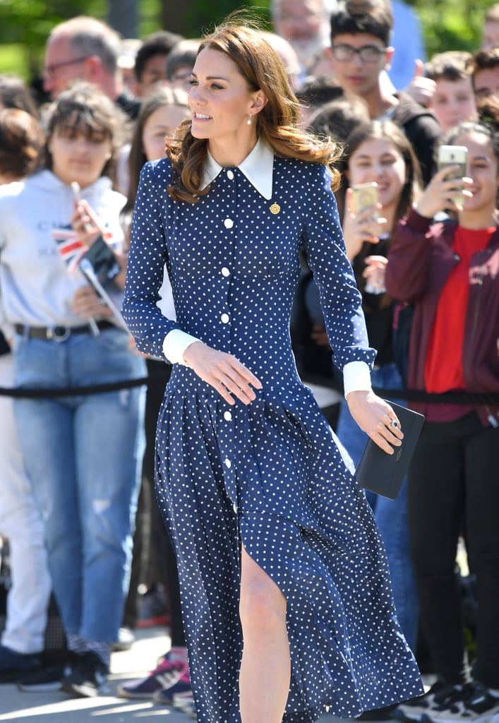 Kate Middleton Wears Polka-Dot Dress to Bletchley Park 2019