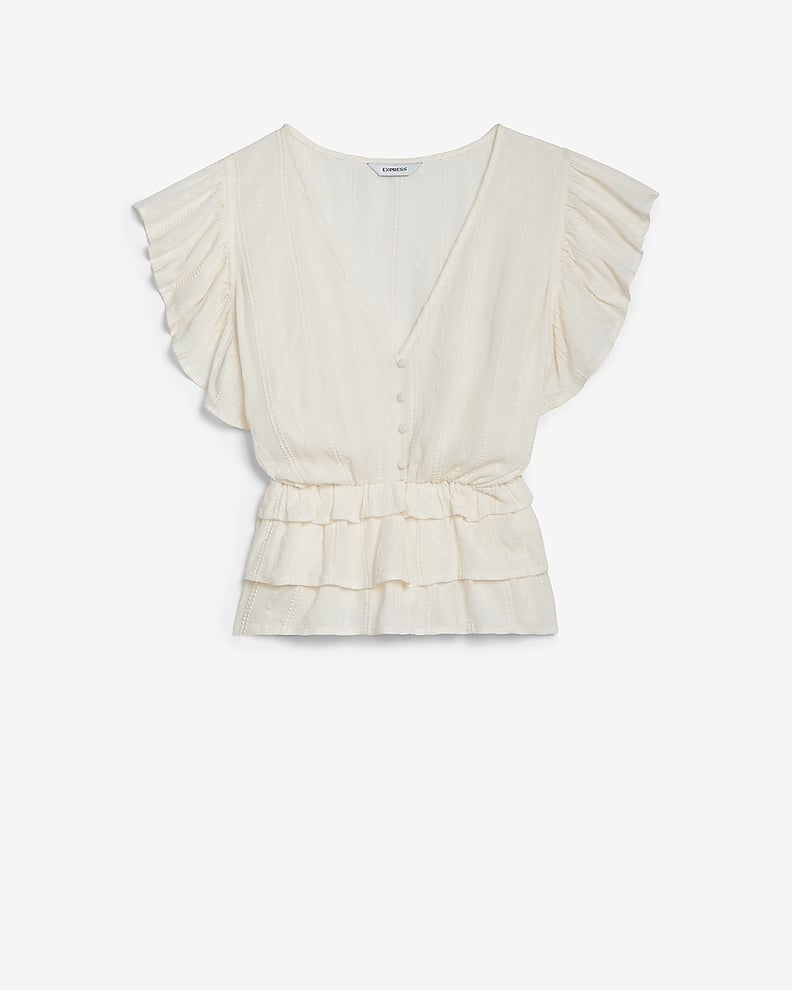 Tiered Ruffle Embroidered Top