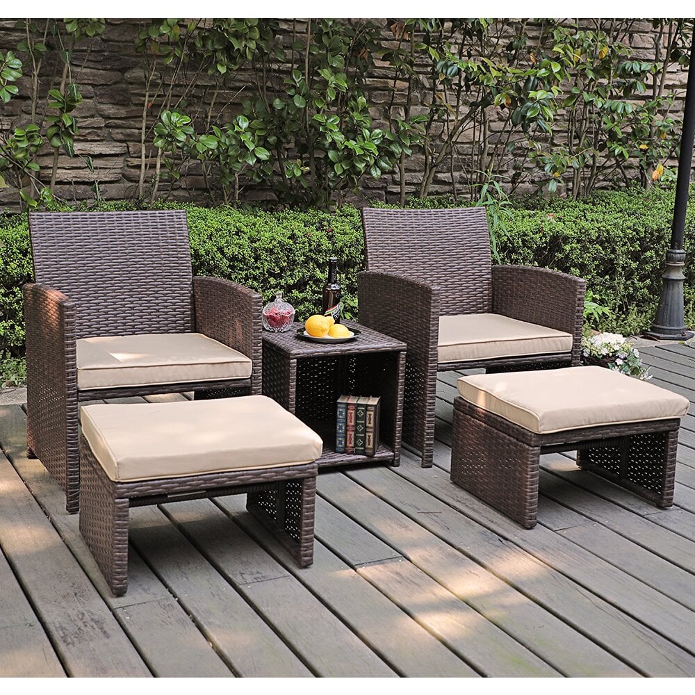 Rand 5 Piece Seating Group with Cushions Best Outdoor Furniture on