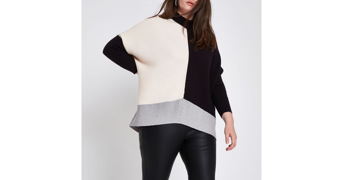 River Island Ribbed Knit Color Block 