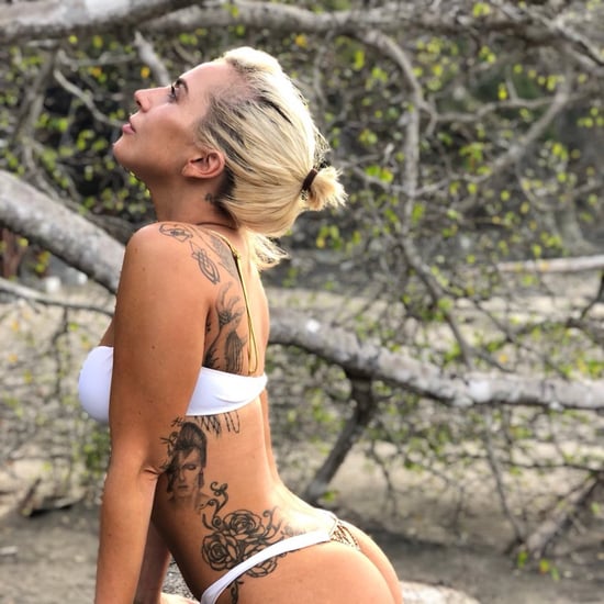 Lady Gaga White Thong Bikini