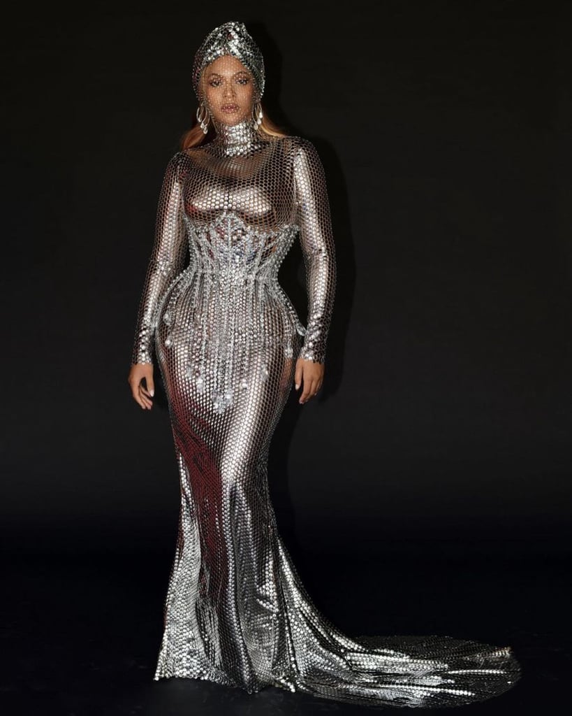 Beyoncé Wears Custom Burberry to 2021 Grammys Afterparty