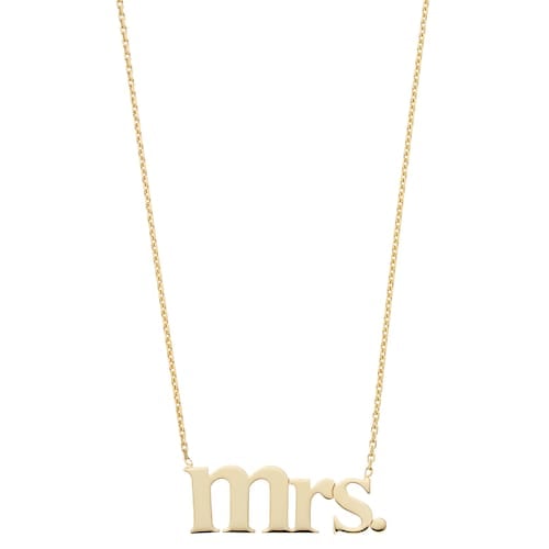 14k Gold "Mrs." Necklace