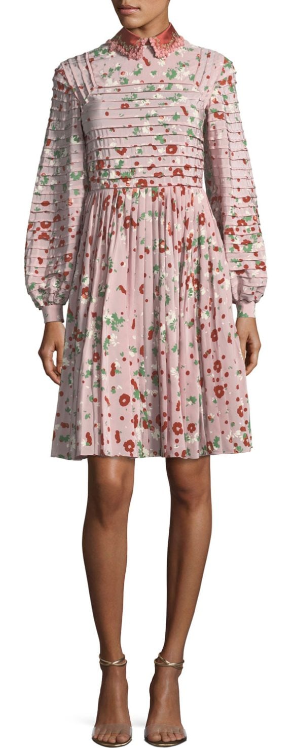 Valentino Floral-Print Silk Dress