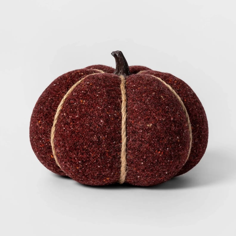 Knit Burgundy Pumpkin Halloween Decoration