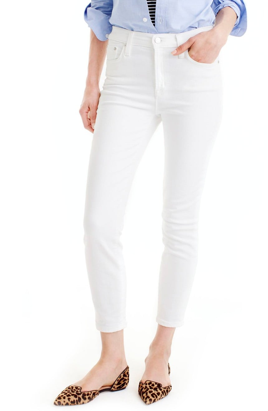 high rise white jeans