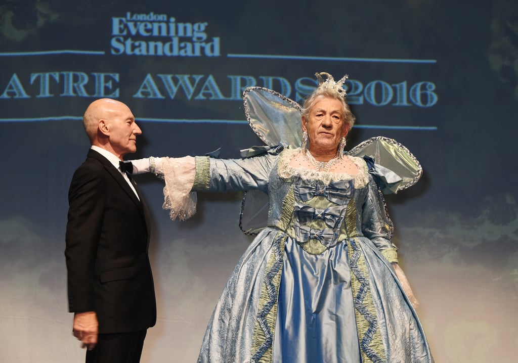 Ian McKellen and Patrick Stewart at Evening Standard Theatre