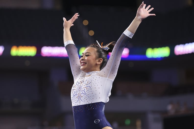 Sunisa Lee of the Auburn Tigers competes in the floor exercise during the Division I Womens Gymnastics Championship
